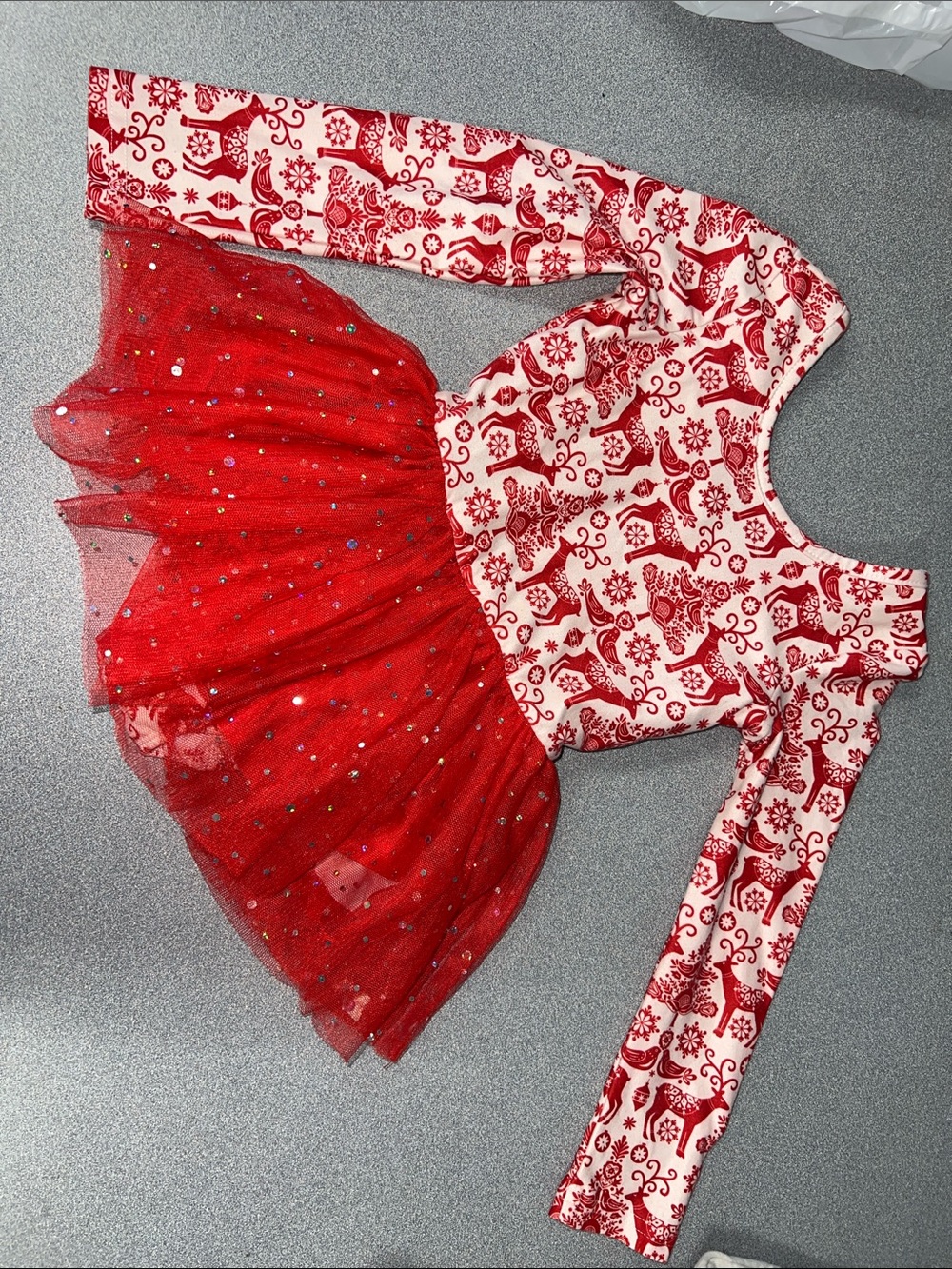cheeky plum Red and White Holiday Tulle One-Piece